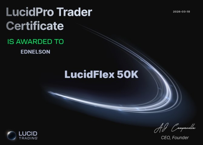 Certificado Lucid Trading — Ednelson